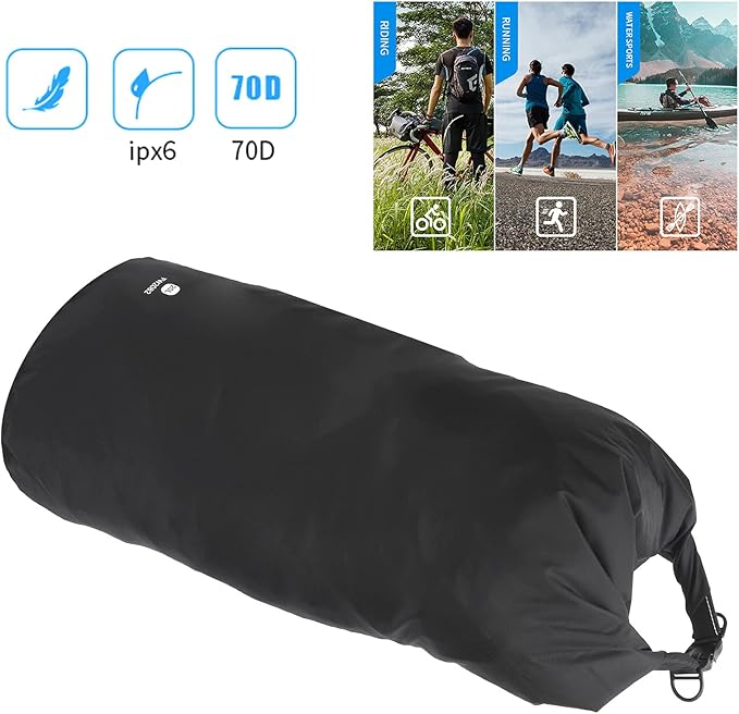 Waterproof Dry Bag 70D Nylon Lightweight Sealed Waterproof Duffel Bag with Shoulder Strap for Travel Swimming Boating Kayaking Camping and Beach