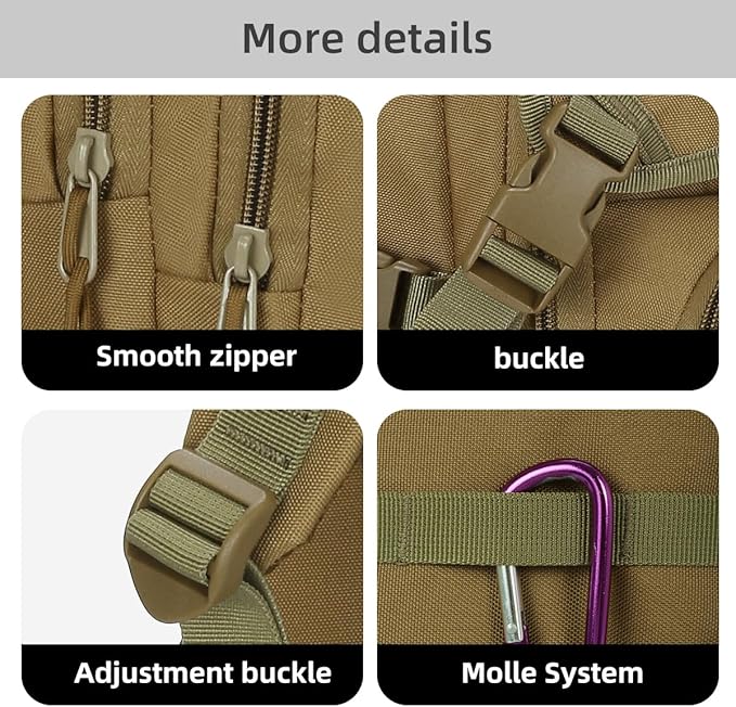 LUPU TACTICAL Backpack for Men Military 45L Assault Pack Molle Bug Out Bag for Camping Outdoor