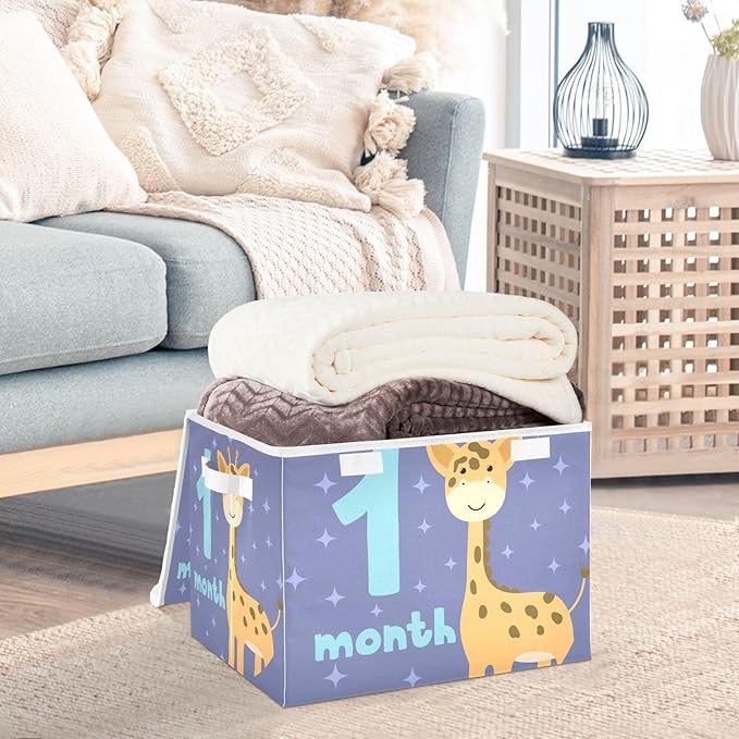 1_month Storage Boxes with Lids Foldable Cube Storage Containers for Organizing for School Supply Office Basket