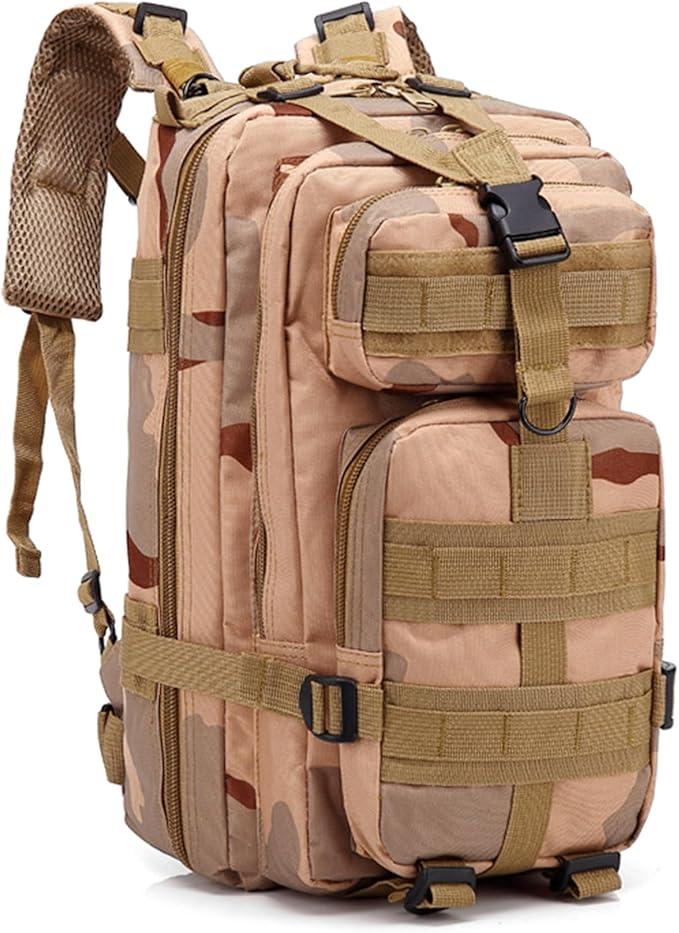 Men's 35L Hiking Backpack Oxford Cloth Outdoor Tactical Rucksack Large Capacity Camping Travel Daypack Duffel Bag (A/Multicolor)