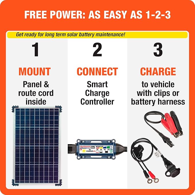 Optimate Solar Duo 40W TM522-D4 6-Step 12V / 12.8V 3.3A Weatherproof Solar Battery Saving Charger &amp maintainer