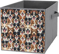 Practical Folding Storage Bins Cute Dogs Puppy Sturdy Container for Wardrobe Kitchen Simplistic Storage Solution