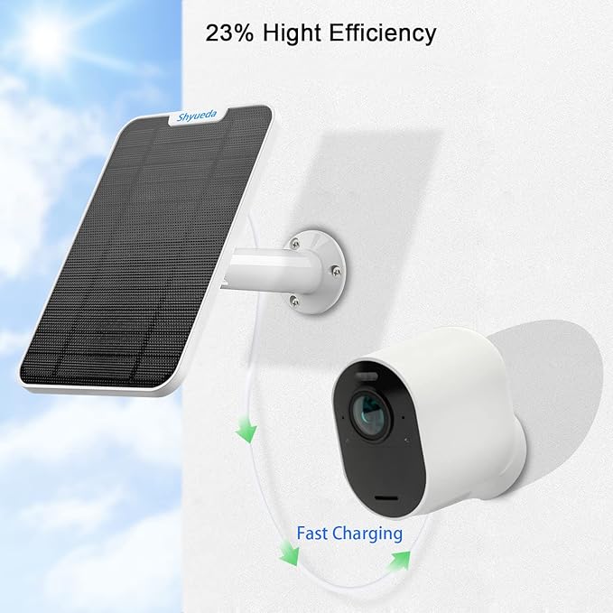 4W Solar Panel Charging Compatible with Arlo Pro 3/Pro 4/Pro 5S/Ultra/Ultra 2 only with 13.1ft Waterproof Charging Cable IP65 WeatherproofIncludes Secure Wall Mount(3-Pack)(Magnetic Connector)
