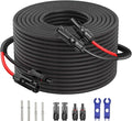 Twin Wire 20FT 10AWG Solar Extension Cable with Protection Cover Solar Cable Extension Kit Solar Panel Connectors IP68-Female and Male Connector Solar Panel Cables for Home Boat RV Solar Panels