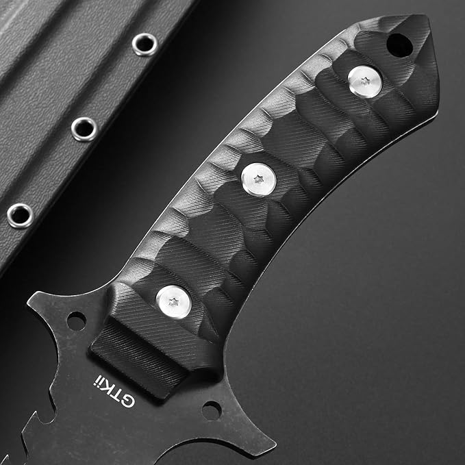 Gtkii GTK41 Fixed Blade Knife AUS-10 Steel Blade Full Tang Nylon Fiberglass Handle Cool Style Fix Knifes for Outdoor Camping Hunting Collection