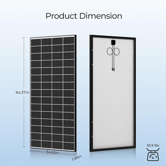 Renogy Solar Panels 2PCS 320 Watt Solar Panel 18BB N-Type Solar Panel 12 24 Volts Monocrystalline On/Off Grid Solar Setup 640W Over 400 Watt Solar Panels 25% Cell Efficiency for Homes Rooftop RV Boat