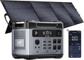 OUKITEL P2001 Plus 2400W Solar Generator with 200W Solar Panel 2048Wh Solar Power Station with 4 AC Outlets(5000W Peak) 1.5H Full Charging APP Control Battery Backup for Home Camping &amp RVs