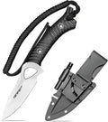 TONIFE Explorer Fixed Blade Knife with Sheath 8Cr14moV Multifunctional Survival Knife Blade with Fiberglass Reinforced Nylon Handle for Outdoor EDC Knife