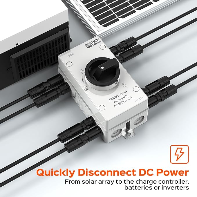 RICH SOLAR Solar PV DC Quick Disconnect Switch 1500V 32 Amps &amp 800V 55 Amps RS-i4