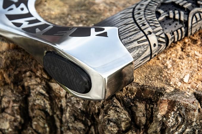 SHINY CRAFTS® Handcrafted Viking Axe – Nordic Engraved Blade with Wooden Handle Unique Gift for Men Collectors and Fantasy Enthusiasts (SCA-11)