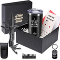 Valentines Day Gifts For Husband-Premium Insulated Tumbler &amp Multi-Tool Pocket Knife Set with Keychain &amp Greeting Card GiftAnniversary Birthday Gift for Him-Mens Wedding Keepsake Box