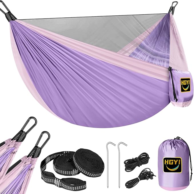 Camping Hammock Mosquito NetDouble &amp Single Portable Hammocks for Kids Hammocks with 2 Tree StrapsHammock Tent for Travel CampingCamping Accessories for Indoor Outdoor Hiking Backpacking