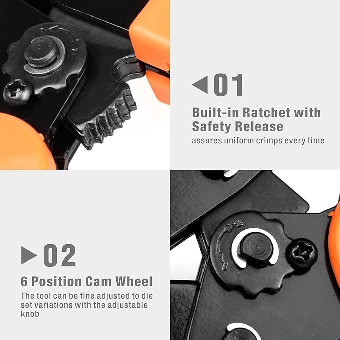 iCrimp SN-48B Pin Crimping Tools 3.96/4.8/5.08/6.3 mm 26-16AWG Crimper 0.14-1.5mm² for Dupont &amp JST-SM Molex Connectors and Terminals
