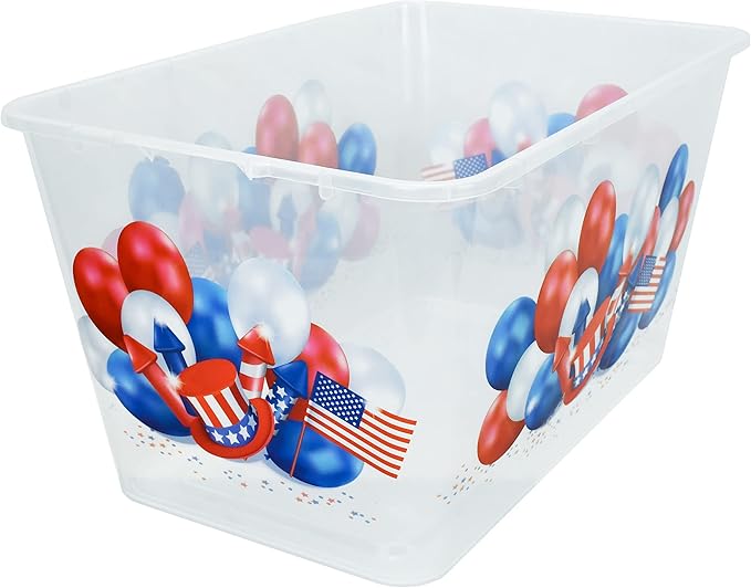 58 QT Stackable Plastic Storage Bins with Lids 4-Pack Large Clear Storage Bins for Organizing Garage Closet Durable Nestable Containers Made in USA