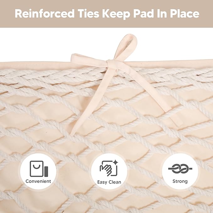 SUNCREAT Outdoor Portable Hammock Pad 2 Person Polyester Hammock Pad Beige