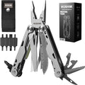 Multitool 29-in-1 Stainless Steel Multi Tool Pliers with Screwdriver Sleeve Damascus Pocket Knife Nylon Sheath for Survival Camping Hunting and Hiking