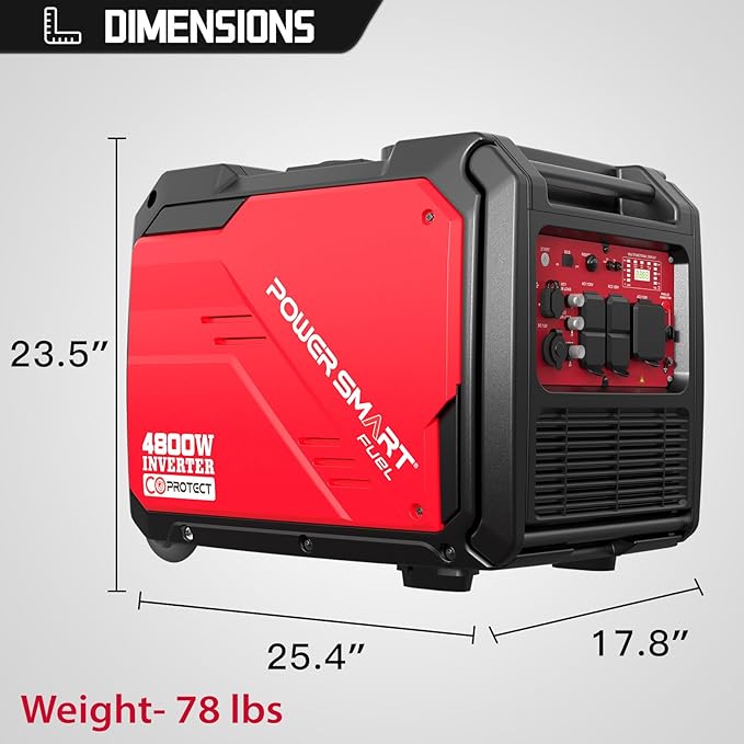 5000 Watt Portable Inverter Generator with Electric Start 30 Amp for Home Use and Emergency Backup CO Protect Super Quiet