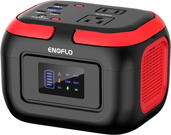 ENOFLO Portable Power Station 97.68Wh Solar Generator Lithium Battery Power with 110V AC 120W Peak Socket/DC/USB QC3.0/LED Light for Outdoor Camping Trip Home Backup Emergency