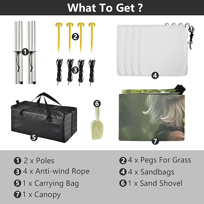 St. Patrick's Day Beach Canopy Sun Shelter with Sandbags &amp Sand Shovel &amp Windproof Ropes - Portable 110x126 Beach Shade Beach Tent for Camping Picnics