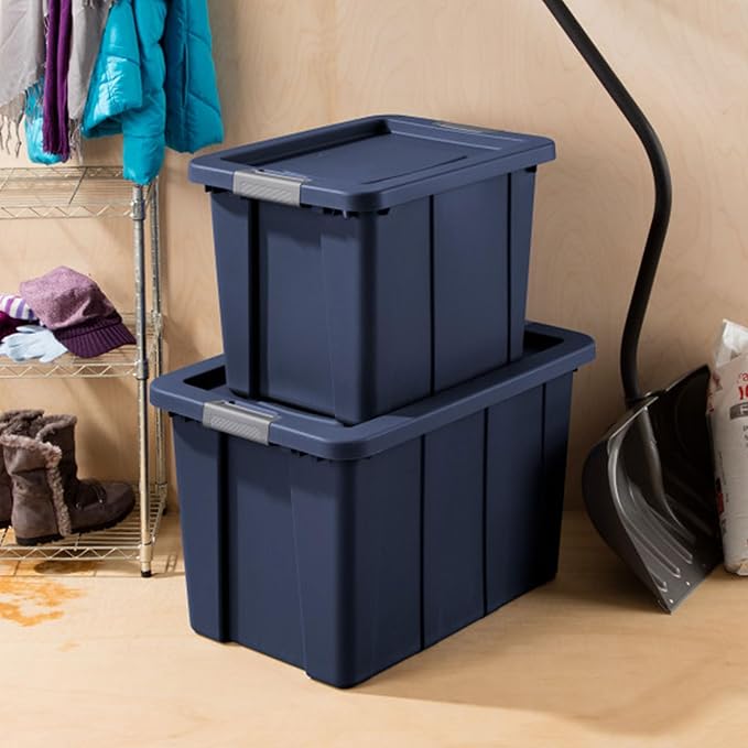 Sterilite 18-Pack Storage Bins with Lids Heavy Duty Totes Tuff1 18 Gallon Dark Indigo