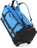 Rolling Duffle Bag with Wheels86L 30”Carry on Luggage with WheelsFolding Travel BagDuffle Backpack with Separate Shoe Compartment (blue)