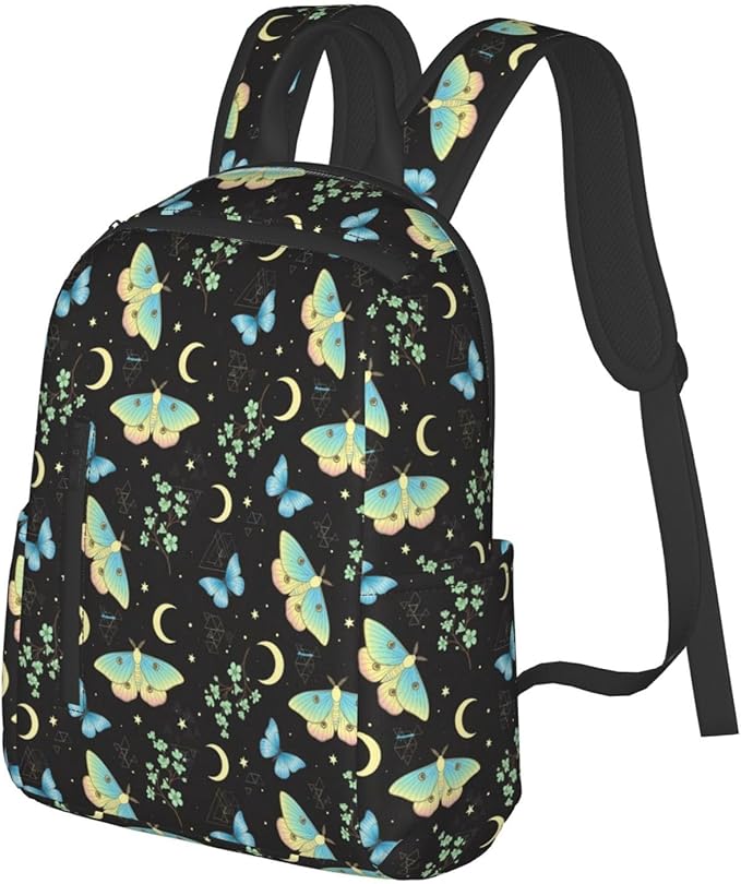 Travel Backpack goth moon moth Butterfly Daypack