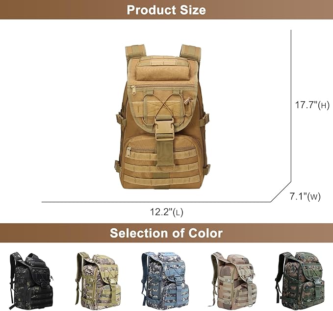 Camping Backpacks for Men Women Outdoor Tactical Oxford Cloth Backpack Large Capacity Hiking Travel Duffle Bags (C/Multicolor)