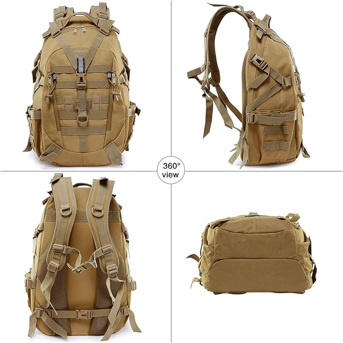 Genérico Compatible For 25L/15L Tactical Backpack Outdoor Survival CampingHiking Waterproof Sports(15L-Khaki)