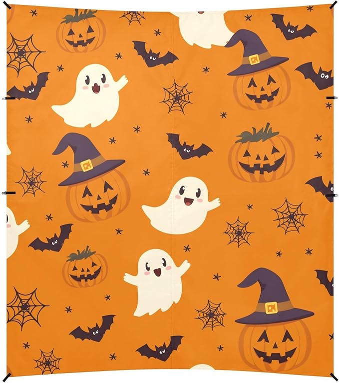 ALAZA Ghost Pumpkin Pattern Beach Tent Sun Shelter Portable Canopy Sunshade for Outdoor Camping Picnics Backyard Fun 10x9 ft