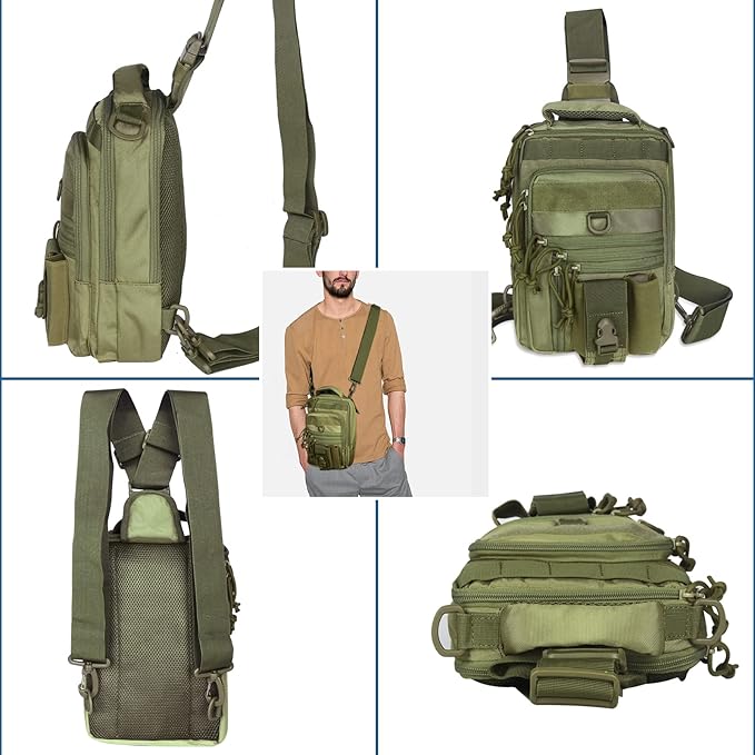 DegeTMVe Dual Pistol Holster Chest Bag Concealed Carry Sling Crossbody Tactical Gun Convertible Backpack Shooting Hunting