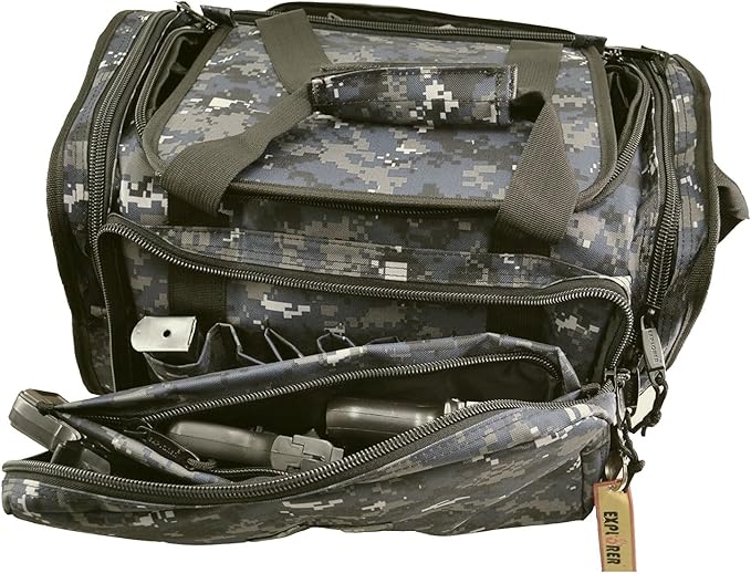 Explorer Large Padded Deluxe Tactical Range Bag Rangemaster Gear Tactical Assault Sling Pack Range Shoulder Camera Bag Modular(Black Camo Color)
