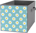 Practical Folding Storage Bins Daisy Flowers Sturdy Container for Wardrobe Kitchen Simplistic Storage Solution