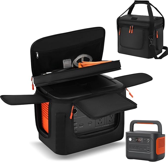 For Jackery Explorer 1000 V2 Carrying Case - Portable Power Station Bag with Quick Access Window Soft Padded Travel Case Generator Cover (13.78×10.23×10.8in)