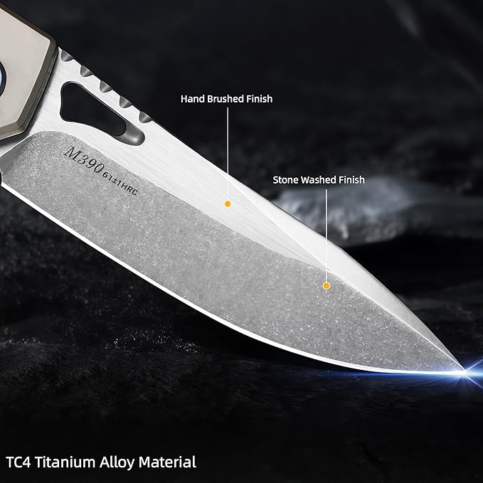 Pocket Knife Hunting Knives &amp Tools Knifes Titanium Alloy Handle Vegetable Tanned Leather Sheath Folding Knife Outdoor Knife for Self Defense