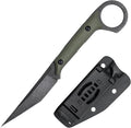Fixed Blade Knife D2 Steel Blade and G10 Handle Utility EDC Knife for Outdoor Survival Hiking Camping with Kydex Sheath OS1221 (Green)