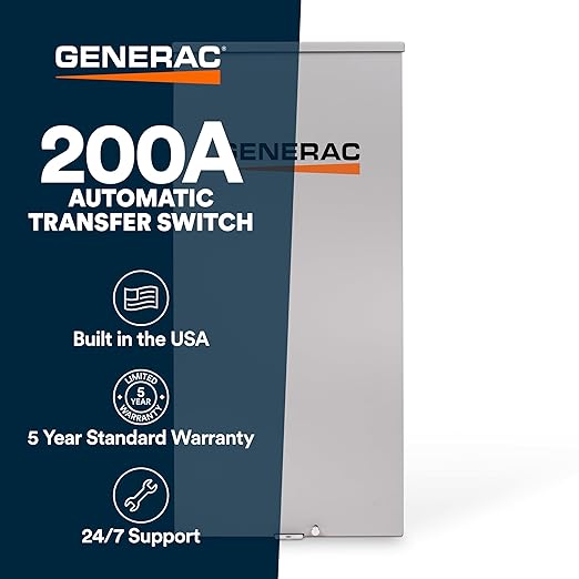Generac 200-Amp Automatic Generator Transfer Switch Open Transition Service Rated Integrated Brownout Protection Outdoor Enclosure
