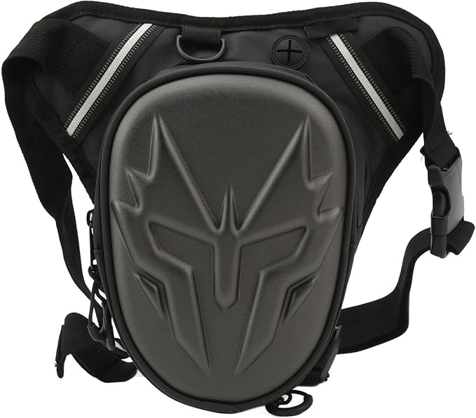 Motorcycle Leg Bag Thigh Packs PVC Matte Outdoor Carbon Fiber Drop Leg Bag Multifunctional Crossbody Shoulder Bag for Riding Travel Hiking (Matte Grey)