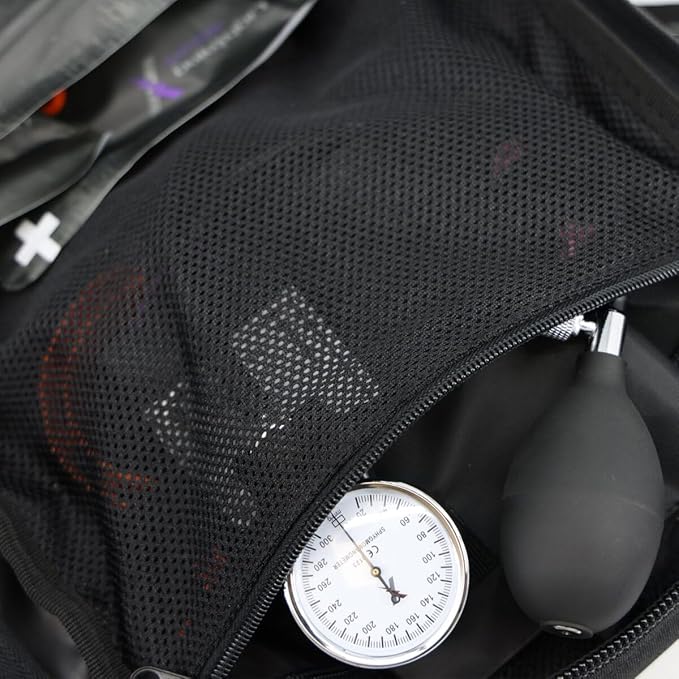 Lightning X Stocked Modular Trauma &amp Bleeding First Aid Responder Medical Backpack + Kit + Hydration Bladder - Black