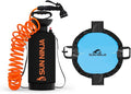 SUN NINJA Portable Shower Bundle with Wetsuit Changing Mat Outdoor Cleaning Kit Versatile for Beach Camping Boat