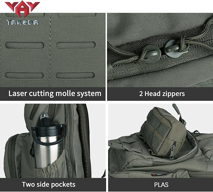 vAv YAKEDA 500D NylonTactical Military Backpack for MenFit 12.6-15.6 inches Laptop Daily Bag for Hikinghuntingrunning (CP)