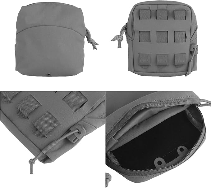 6x5 Inch Multifunctional Universal Tactical Pouch - MOLLE Belt Mount Mag Pouch General Purpose Pocket for Outdoor Hunting Airsoft Tactical Accessories(Wolf Grey)