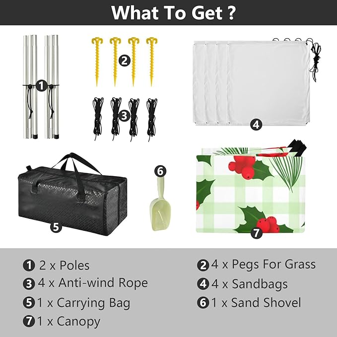 xigua Cherry Beach Tent Sun Shelter with Carrying Bag - Silver Coated Oxford Fabric Beach Canopy for Beach Camping Fishing - Includes Windproof Ropes Sandbags &amp Stakes