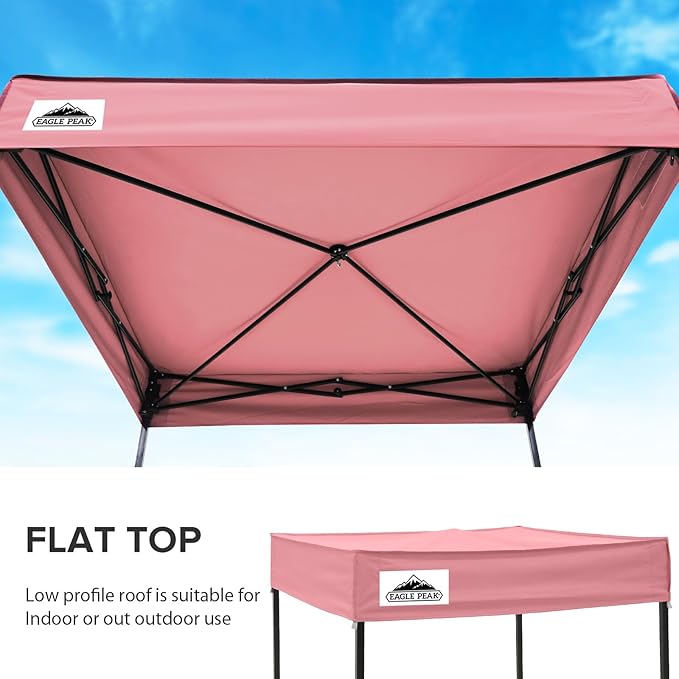 EAGLE PEAK Flex Compact 5x5 Pop-up Canopy Changing Room Portable Privacy Dressing Room for Indoor Fashion Photoshoots Camping or Pool Pink
