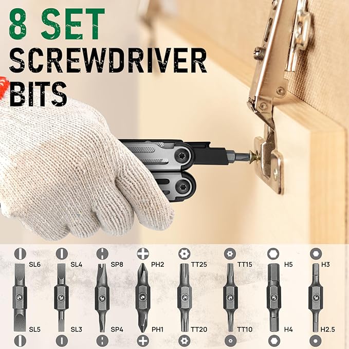 BIBURY Multitool Pliers Pro BI2045 Foldable Multitools with Replaceable Wire Cutters and Saw Stainless Steel Multi Tool w/Upgraded Scissors and Screwdriver Set Ideal for Camping Hiking Survival