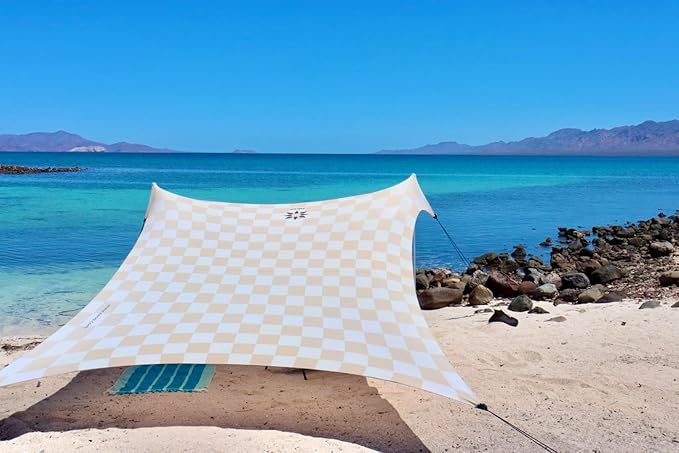 Neso Grande Portable Beach Tent Sun Shelter - Lightweight Beach Shade Canopy - Easy Setup for Family Outings - Patented Reinforced Corners - UPF 50+ Sun Protection