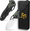 Sitivien ST154 Folding Knife Sandvik 14C28N Steel Blade with G10 HandleChinese Zodiac Series EDC Tool Knifes for Camping Hunting Survival Hiking(Green)