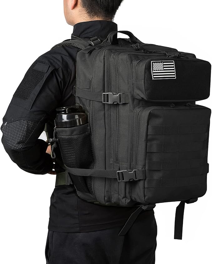 QT&ampQY 25L/45L Military Tactical Backpack For Men Molle Daypack 3 Day Bug Out Bag Hiking Rucksack With Bottle Holder
