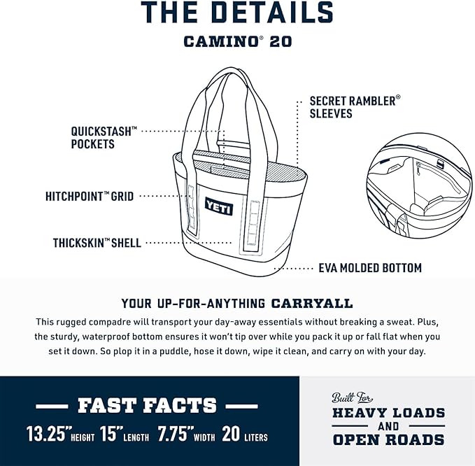YETI Camino 20 Carryall with Internal Dividers All-Purpose Utility Bag