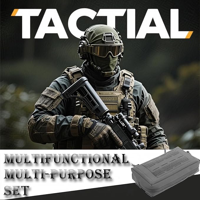 Tactical Drop Pouch Sub Abdominal Carrying Kit Bag Outdoor Multi-Functional Tactical Fanny Pack with Hook and Loop Panel for Vest