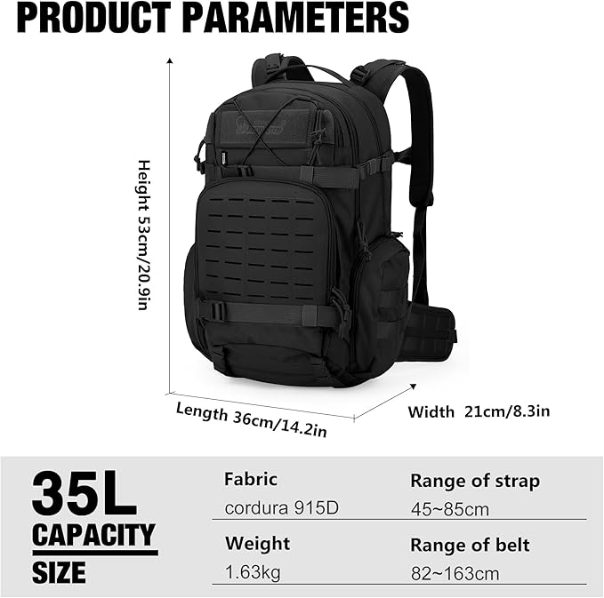 Mardingtop 35L Molle Tactical Military Backpack with Hydration Bladder for Men